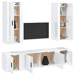 Avis Maison Chic Ensemble de meubles TV 5 pcs pour salon - Blanc brillant Bois d'ingénierie -MN83196