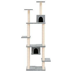 Avis Arbre à chat avec griffoirs,niche pour chat en sisal Gris clair 176 cm -MN40807