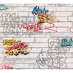 As Creation A.S. Création papier peint graffiti multicolore, blanc, gris, orange et bleu