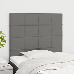 Maison Chic Lot de 2 Têtes de lit design pour chambre - Décoration de lit Gris foncé 90x5x78/88 cm Tissu -MN83594