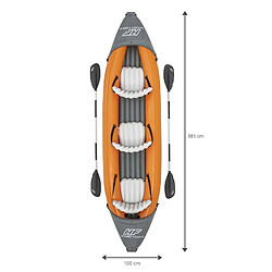 Kayak Gonflable Bestway Hydro-Force Triple Lite-Rapid X3 381x100x42 cm 2 Pagaies et Pompe Manuelle