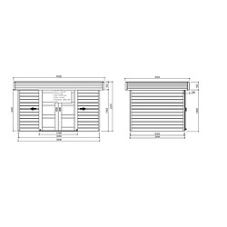 Solid Abri de jardin Malmö 28 mm autoclave 3,9 x 3,1 m