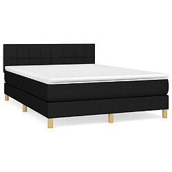 Maison Chic Lit Adulte - Lit simple Lit à sommier tapissier avec matelas moelleux - Meuble de Chambre - Noir 140x200 cm Tissu -MN91711