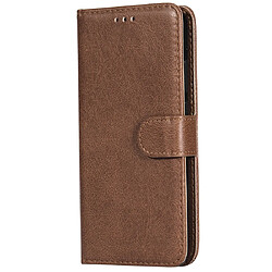 Wewoo Housse Coque Pour Huawei P20 Étui de protection à rabat horizontal de couleur unie avec support et fentes cartes et portefeuille et cadre photo et lanière marron