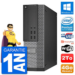 PC Dell OptiPlex 7020 SFF Intel G3220 RAM 4Go Disque Dur 2To Windows 10 Wifi - Occasion