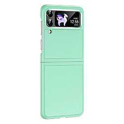 Coque en TPU + PU anti-chute, avec cadre de lentille de galvanoplastie pour votre Samsung Galaxy Z Flip3 5G/Z Flip4 5G - vert