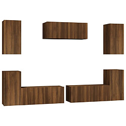 Maison Chic Ensemble de meubles TV 7 pcs | Banc TV Moderne pour salon | Meuble de Rangement - Chêne marron Bois d'ingénierie -MN66066