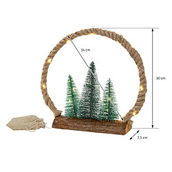 Acheter Ecd Germany LED Couronne de jute avec sapins décoration lumineuse de Noël minuterie 30 LEDs