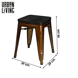 Urban Living Tabouret vintage Liv H46 cm - Métal doré