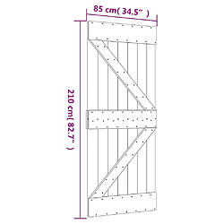 vidaXL Porte coulissante et kit de quincaillerie 85x210 cm pin massif pas cher