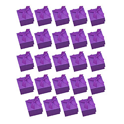 Acheter 24 pack candy couleur carrés boîtes à bijoux en carton bowknot mariage violet