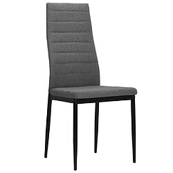 Decoshop26 Lot de 2 chaises de salle à manger cuisine design contemporain tissu gris clair CDS020482