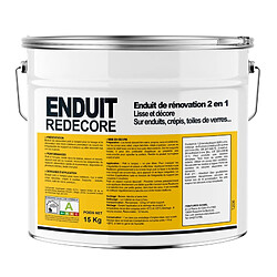 Apara Enduit décoratif, rénovation rapide, 2 en 1, lisse et décore sur plâtre, peintures, crépis, fibres, toile de verre-15 Kg-Blanc