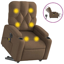 vidaXL Fauteuil inclinable de massage électrique Marron Tissu