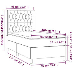 Acheter vidaXL Sommier à lattes de lit avec matelas Bleu 90x200 cm Tissu