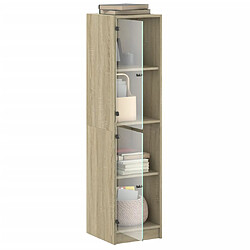 Acheter vidaXL Buffet avec portes en verre chêne sonoma 35x37x142 cm