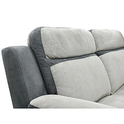 Vente-Unique Canapé 3 places relax en microfibre gris clair et bandes anthracites TALCA pas cher