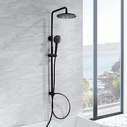 Cecipa max Système de Douche Noir Colonne de Douche Cascade avec Douchette 3 Fonctions Ensemble de Douche en acier inoxydable douche pluie,EU Modèle