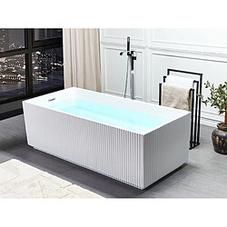 Beliani Baignoire îlot blanche rectangle 169 x 80 cm GOCTA