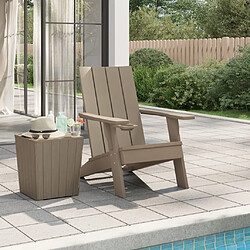 Maison Chic Chaise de jardin - Fauteuil d'extérieur Adirondack marron clair 75x88,5x89,5 cm PP -MN21446