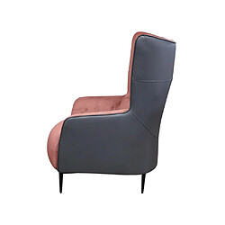 Acheter Vente-Unique Fauteuil en velours rose et structure anthracite MENDOCINO