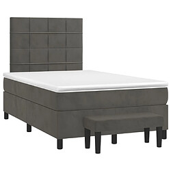 Avis Maison Chic Lit Adulte - Lit simple Lit à sommier tapissier et matelas moelleux - Meuble de Chambre - Gris foncé 120x200cm Velours -MN60838