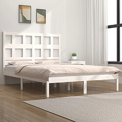 vidaXL Cadre de lit sans matelas blanc 150x200 cm bois de pin massif 