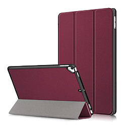 Etui en PU avec support tri-pliure rouge vin pour votre Apple iPad 10.2 (2019)