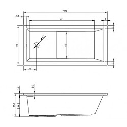 Baignoire acrylique RIHO LUSSO PLUS 170x80 cm