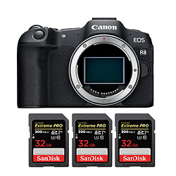 Canon EOS R8 Body+SanDisk 32GB Extreme Pro SDHC USH-II 4K U3 300MB/s 3PCS