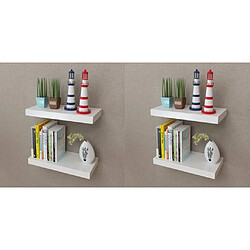 Maison Chic Lot de 4 Étagères murales,Étagère Rangement flottate Blanc 40 cm -MN48949