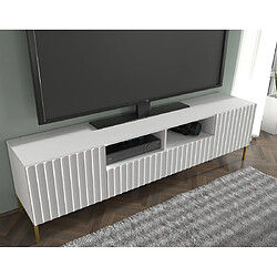 Acheter Bestmobilier Lara - meuble tv - pieds dorés - 2 tiroirs - 200 cm