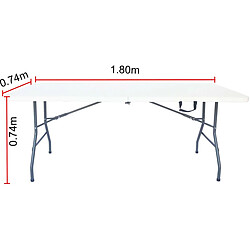 Habitat Et Jardin Table de jardin pliante Foldy - 180 x 74 x 74 cm - Blanc