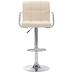 vidaXL Chaise de bar Crème Tissu