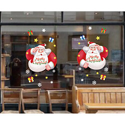 Avis 2PCS Santa Claus Stickers électrostatiques sans colle Décoration de Noël Shopping Shopping Mall Verre Fenêtre Scène Disposition