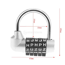 alliage de zinc 5 cadran lettres combinaison cadenas code mot de passe verrouillage argent