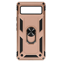 Avizar Coque Google Pixel 6 Antichoc Bi-matière Bague Support Vidéo rose gold