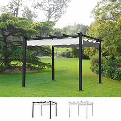 Elios Parasols Gazebo Carré 3x3 mètres de jardin en aluminium bar restaurant hôtel Firenze, Couleur: Noir