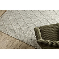 RUGSX Tapis en laine TAHAR 99001C beige - TISSÉ MAIN boucle, losanges, bohème 120x180 cm pas cher