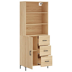 Avis vidaXL Buffet haut Chêne sonoma 69,5x34x180 cm Bois d'ingénierie