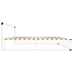 Avis vidaXL Cadre de lit sans matelas blanc métal 200x200 cm