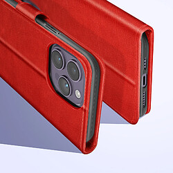 Avizar Housse iPhone 14 Pro Clapet Portefeuille Fonction Support Vidéo Rouge pas cher