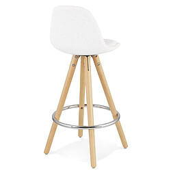 Acheter Alterego Tabouret snack mi-hauteur 'FLORENCE MINI' en tissu bouloché blanc style scandinave