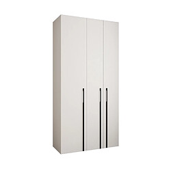 Abiks Meble Armoire à portes battantes Como 3 245,5/120/40 3 portes (blanc/noir)