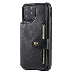 Wewoo Coque Pour iPhone 11 Pro Boucle Zipper Etui de protection antichoc avec support et fentes cartes et portefeuille et lanière et cadre photos Noir