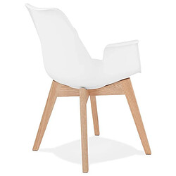 Acheter Mes Fauteuil design 50x58,5x82 cm blanc et pieds naturels - SHAFT