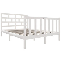 Avis Maison Chic Lit adulte - Lit simple Cadre de lit,Structure du lit Contemporain Blanc Bois de pin massif 120x190 cm Petit Double -MN28490