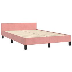 Maison Chic Lit adulte - Cadre Structure de lit avec tête de lit Contemporain Rose 120x200 cm Velours -MN97347 pas cher