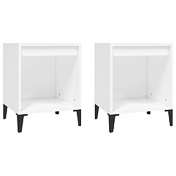 vidaXL Tables de chevet 2 pcs Blanc 40x35x50 cm