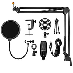 Kit Microphone RGB Professionel GEAR4U Streaming USB, Micro de Studio avec Support de Bras Filtre Anti-Pop pour Streamer